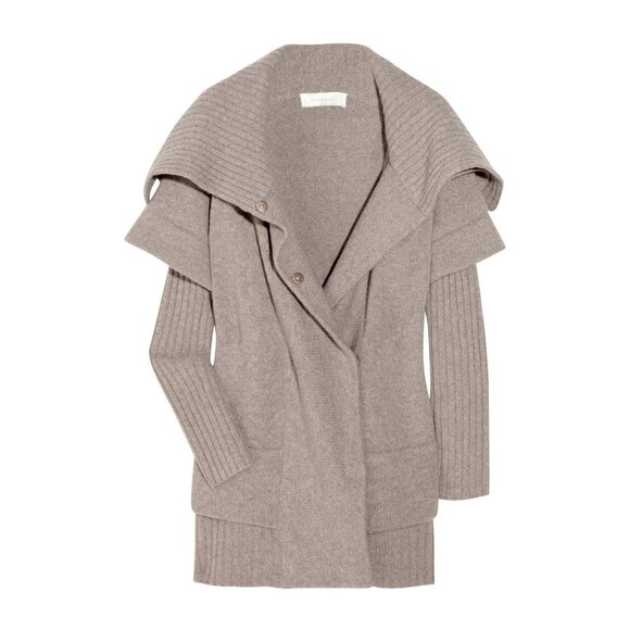Donna Karan Wool/Cashmere Cardigan Coat in Taupe, size M/L - Picture 1 of 8